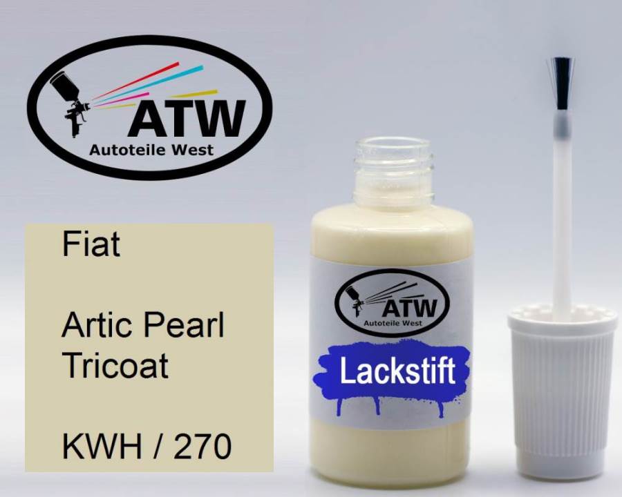 Fiat, Artic Pearl Tricoat, KWH / 270: 20ml Lackstift, von ATW Autoteile West.